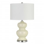 Ivory white Metal Bergamo - 2 pc.table lamp set