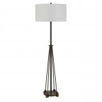 Textured bronze Metal/pine wood Bellewood - Floor lamp