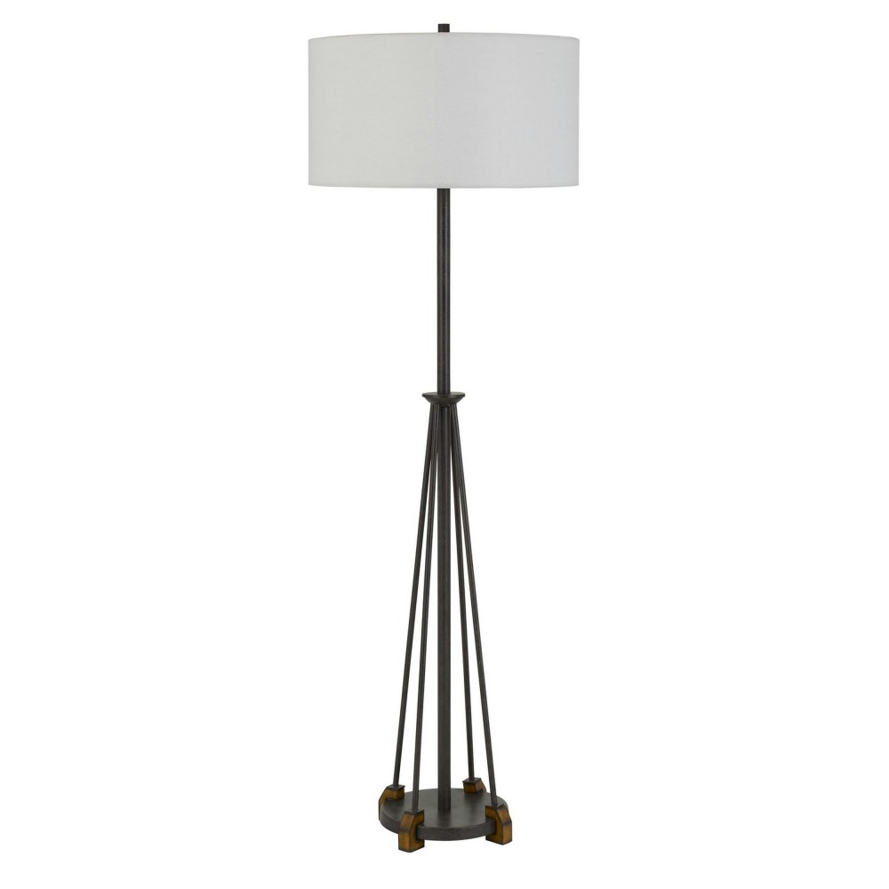 Textured bronze Metal/pine wood Bellewood - Floor lamp