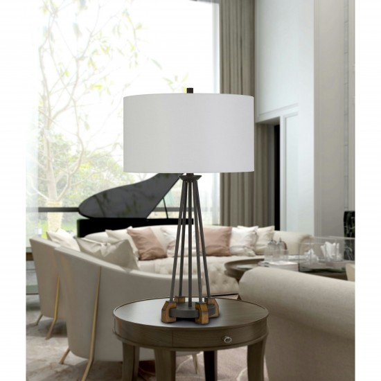 Textured bronze Metal/pine wood Bellewood - Table lamp