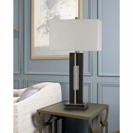 Black/expresso Metal/oak, mdf base Glenview - Table lamp