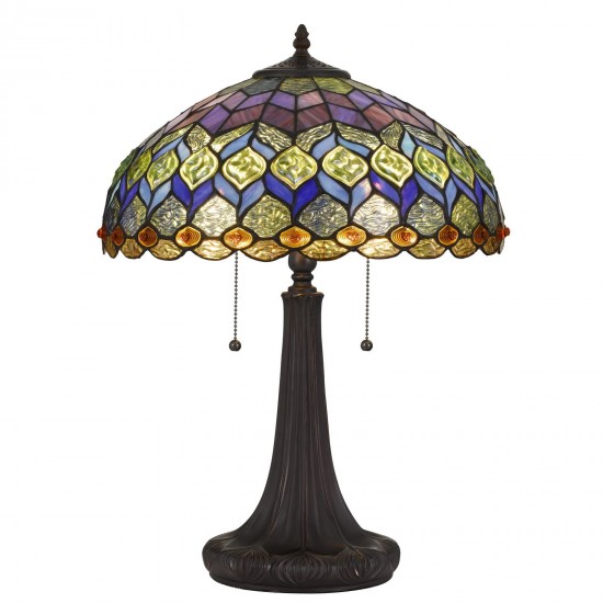 Dark bronze Polyresirt glass Tiffany - Table lamp, BO-2901TB