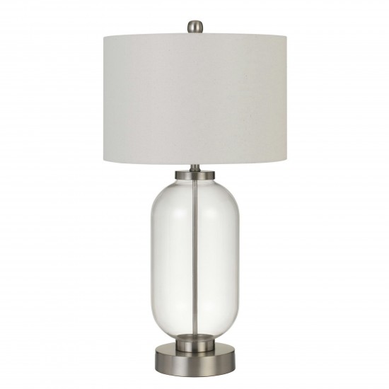 Brushed steel/clear glass Metal/glass Sycamore - Table lamp