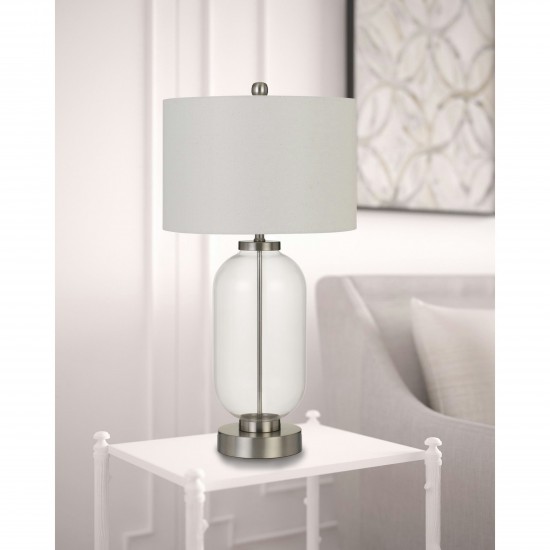 Brushed steel/clear glass Metal/glass Sycamore - Table lamp