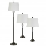 Dark bronze Metal 3 pc package - 3 pcs.table and floor lamp set, BO-2941-3