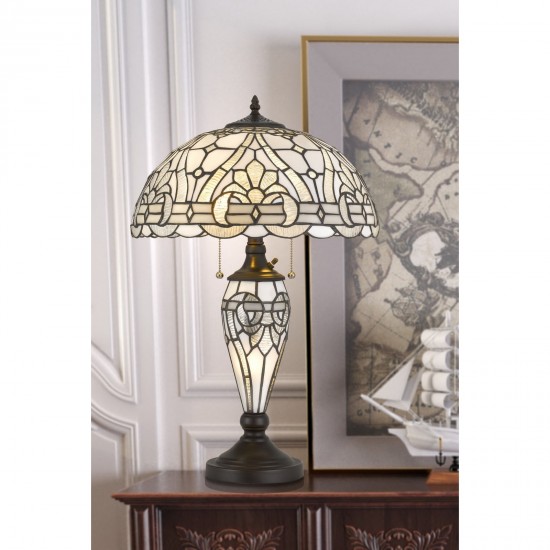 White Metal Tiffany - Table lamp