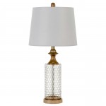 Clear/copper Metal Breda - 2 pc.table lamp set