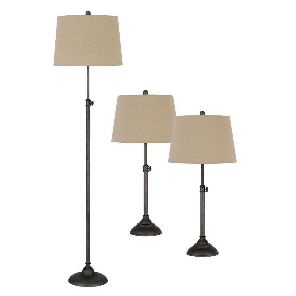 Antique silver Metal Smart saving - 3 pcs.table and floor lamp set Antique silver Metal Smart saving - 3 pcs.table and floor lamp set