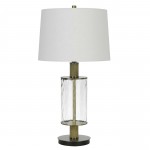 Glass/light oak Metal Morrilton - Table lamp