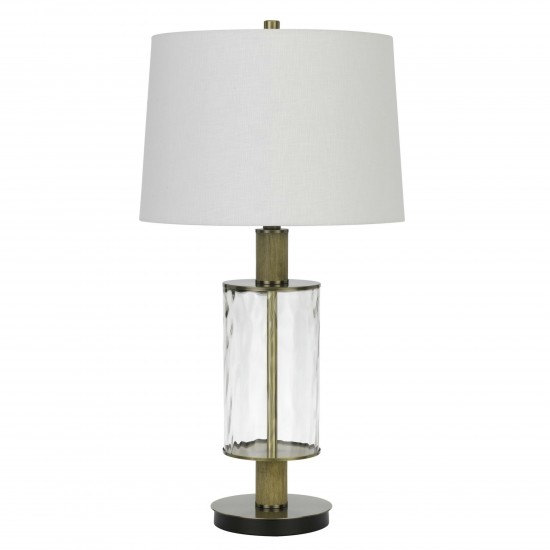 Glass/light oak Metal Morrilton - Table lamp
