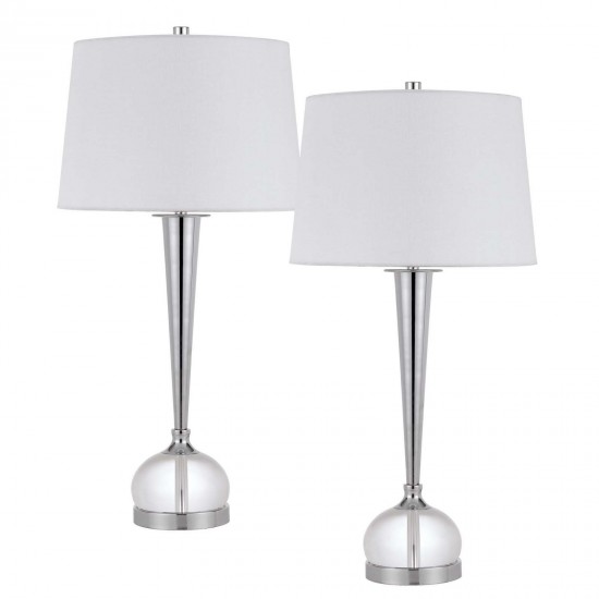 Clear Cystal/metal Wellsley - 2 pc.table lamp set