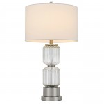 Brushed steel/glass Metal Bresso - Table lamp
