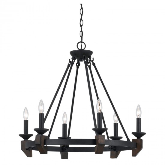 Bronze/wood Metal Cruz - Chandelier, FX-3517/6