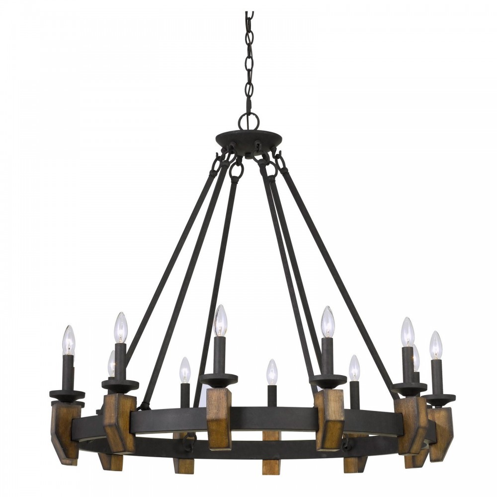 Bronze/wood Metal Cruz - Chandelier, FX-3517-12