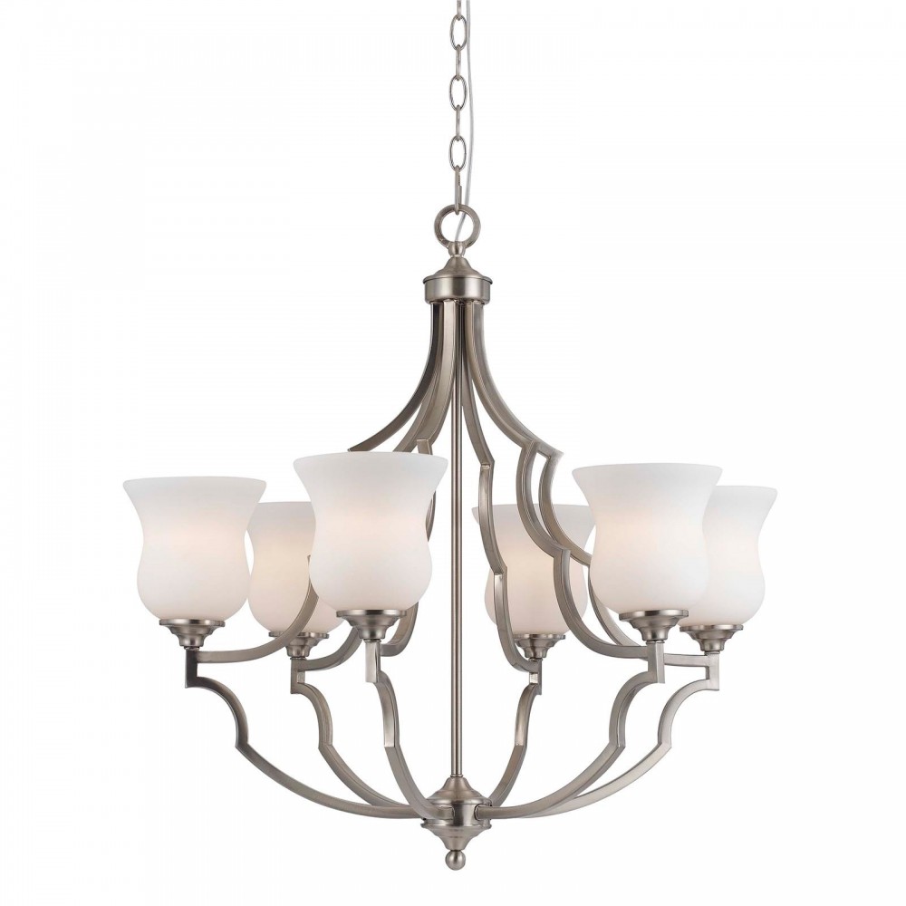 Frosted white Metal Barrie - Chandelier, FX-3531/6