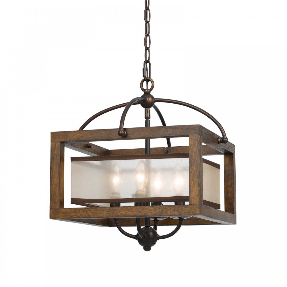 Wood Rubber wood/metal Semi flush - Pendant