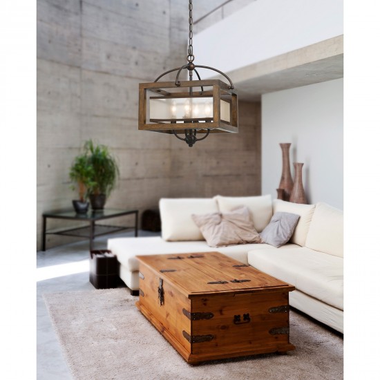 Wood Rubber wood/metal Semi flush - Pendant