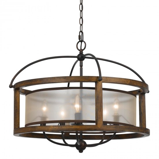 Wood Rubber wood/metal Round - Chandelier