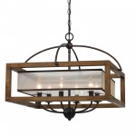 Wood Rubber wood/metal Square - Chandelier