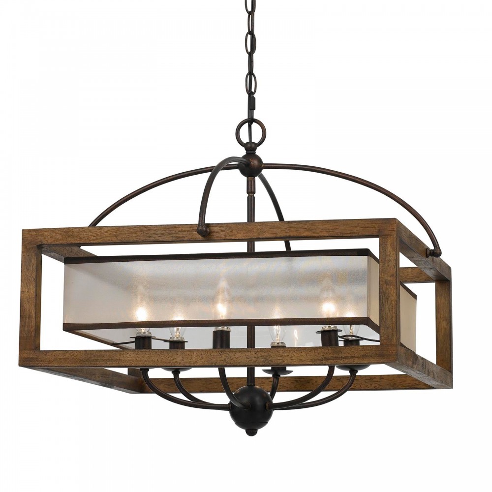 Wood Rubber wood/metal Square - Chandelier