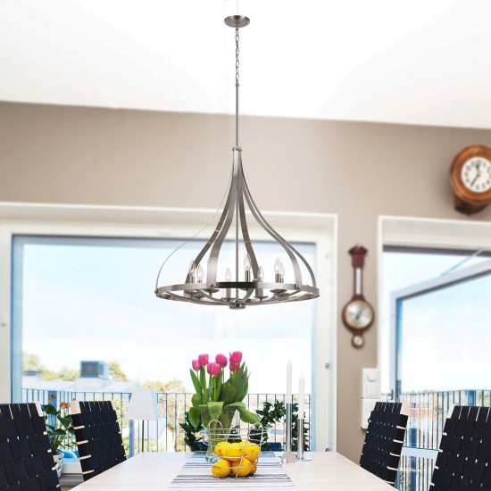 Brushed steel Metal Meridian - Chandelier