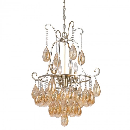 Warm silver Metal + glass Marion - Chandelier