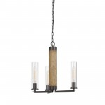 Dark bronze/wood Metal/wood Silverton - Chandelier, FX-3665-3