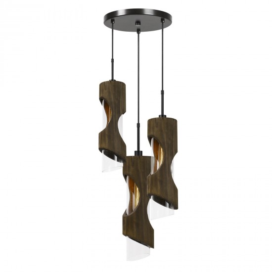 Smoky wood Metal/wood Zamora - Pendant, FX-3669-3