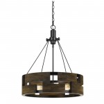 Smoky wood Metal/wood Bradford - Chandelier, FX-3670-3