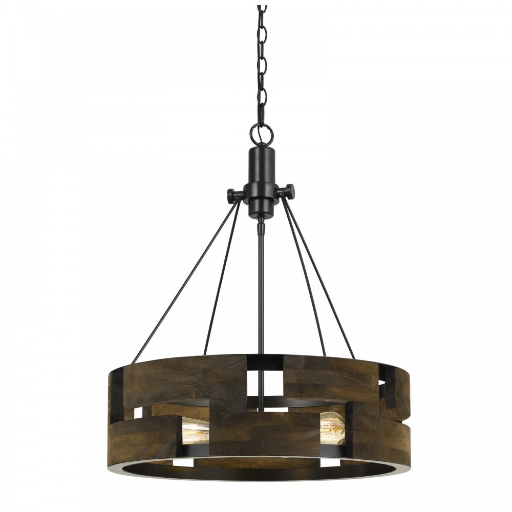 Smoky wood Metal/wood Bradford - Chandelier, FX-3670-3