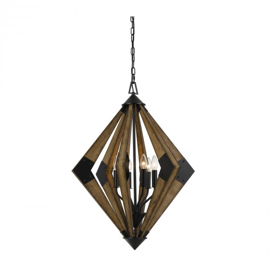 Wood Metal Arezzo - Chandelier, FX-3679-6