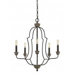 Textured bronze Metal Lebrija - Chandelier, FX-3689-5