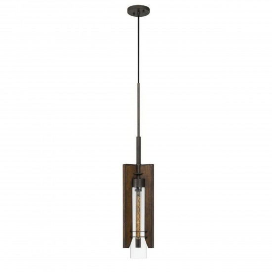 Pine/iron Glass/wood Almeria - Pendant, FX-3690-1