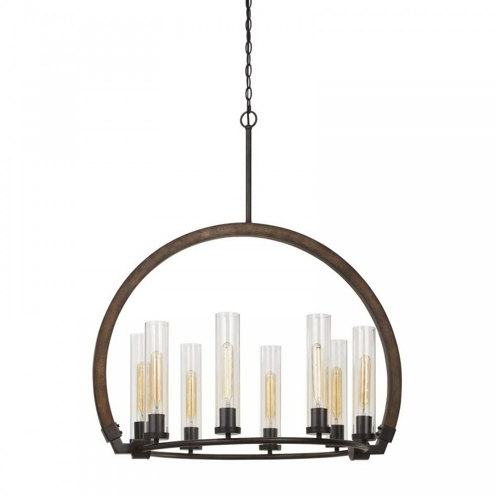 Oak/iron Metal/wood Sulmona - Chandelier, FX-3691-8