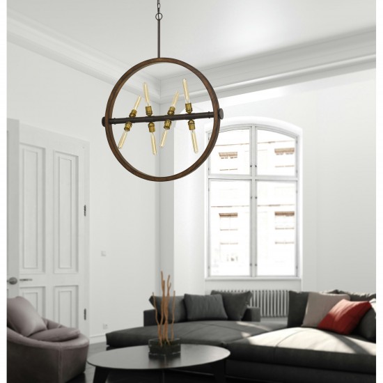 Oak/iron Metal/wood Teramo - Chandelier