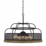 Iron/light oak Pine wood/metal Akaki - Chandelier, FX-3706-9