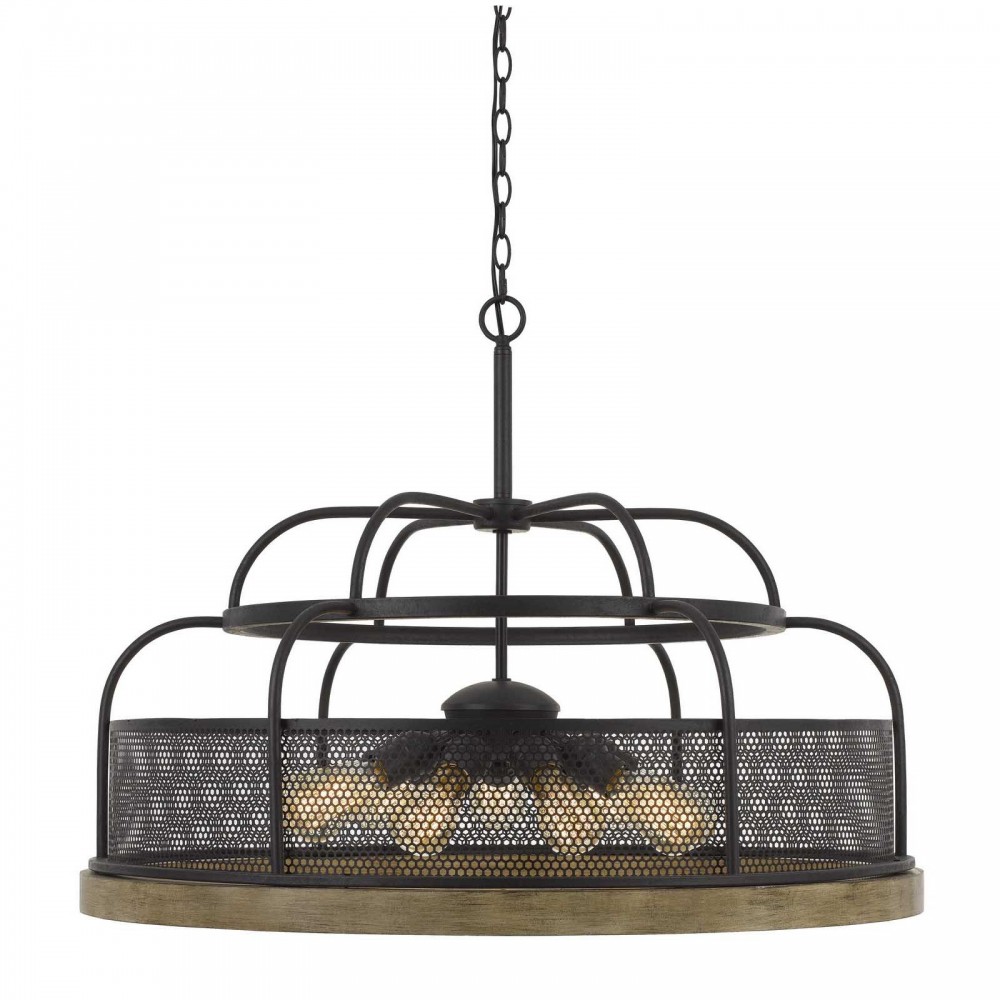 Iron/light oak Pine wood/metal Akaki - Chandelier, FX-3706-9