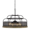 Iron/light oak Pine wood/metal Akaki - Chandelier, FX-3706-9