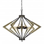 Antique brass/black Metal Malounta - Chandelier, FX-3709-9