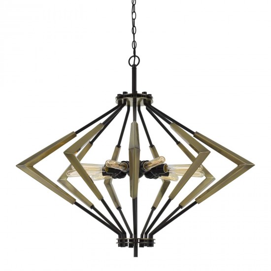 Antique brass/black Metal Malounta - Chandelier, FX-3709-9