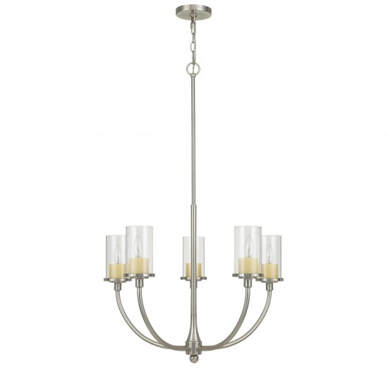 Brushed steel Metal/glass Jervis - Chandelier