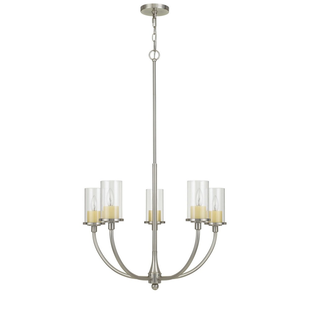 Brushed steel Metal/glass Jervis - Chandelier