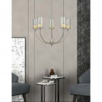 Brushed steel Metal/glass Jervis - Chandelier