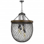 Bronze/wood Metal Marion - Chandelier, FX-3718-6