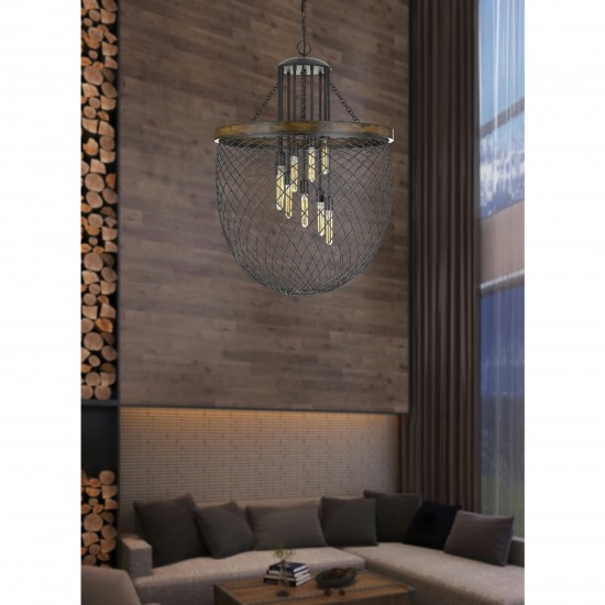 Bronze/wood Metal Marion - Chandelier, FX-3718-9