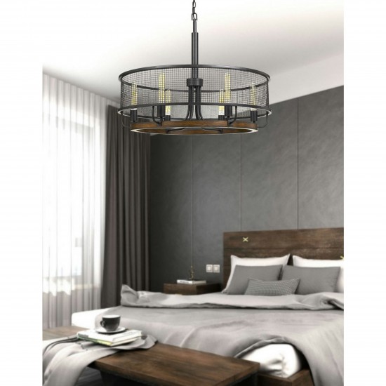 Bronze/wood Metal/ pine wood Aberdeen - Chandelier, FX-3720-6