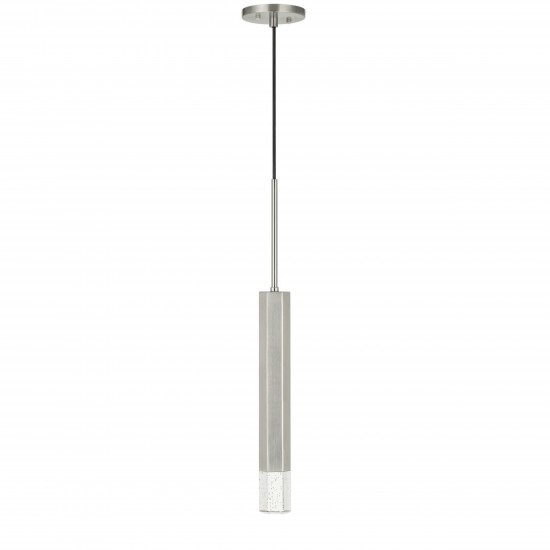 Brushed steel Aluminum casted /glass Led pendant - Pendant