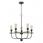 Natural wood/iron Metal Sion - Chandelier