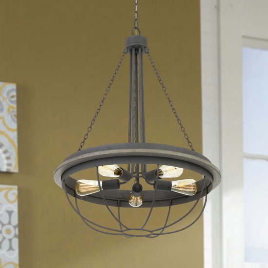 Dove grey Metal Nixa - Chandelier, FX-3748-5