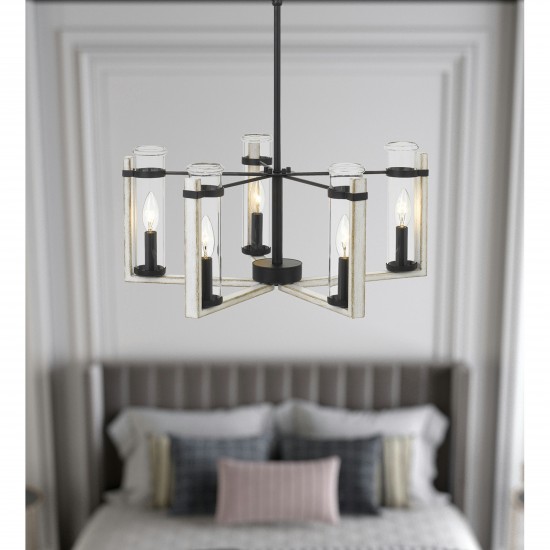 White washed Metal Olivette - Chandelier